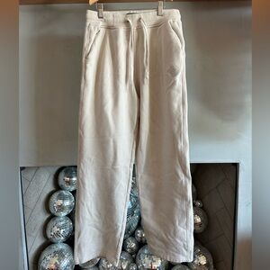 MPG Beige Straight-Leg Sweatpants | Size Small